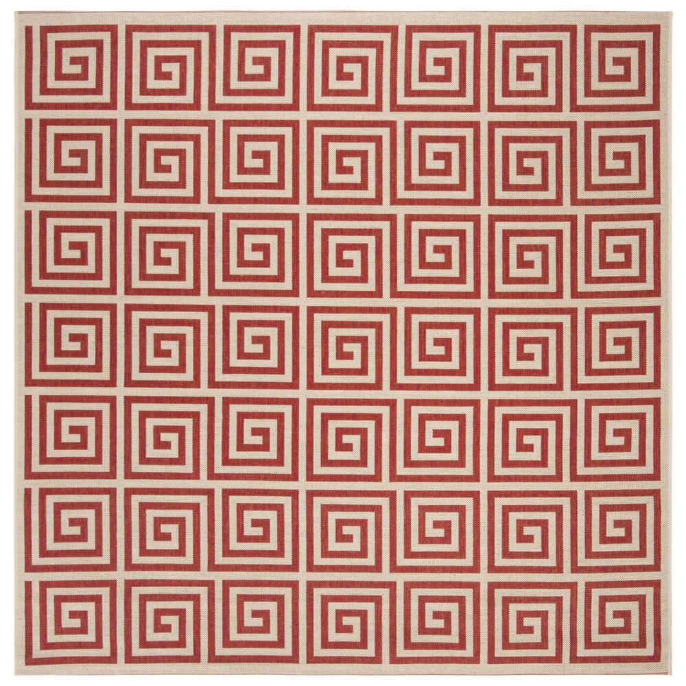 LINDEN 100, RED / CREME, 6'-7" X 6'-7" Square, Area Rug, LND129Q-6SQ. Picture 1