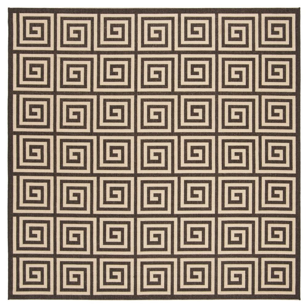 LINDEN 100, CREME / BROWN, 6'-7" X 6'-7" Square, Area Rug, LND129U-6SQ. Picture 1