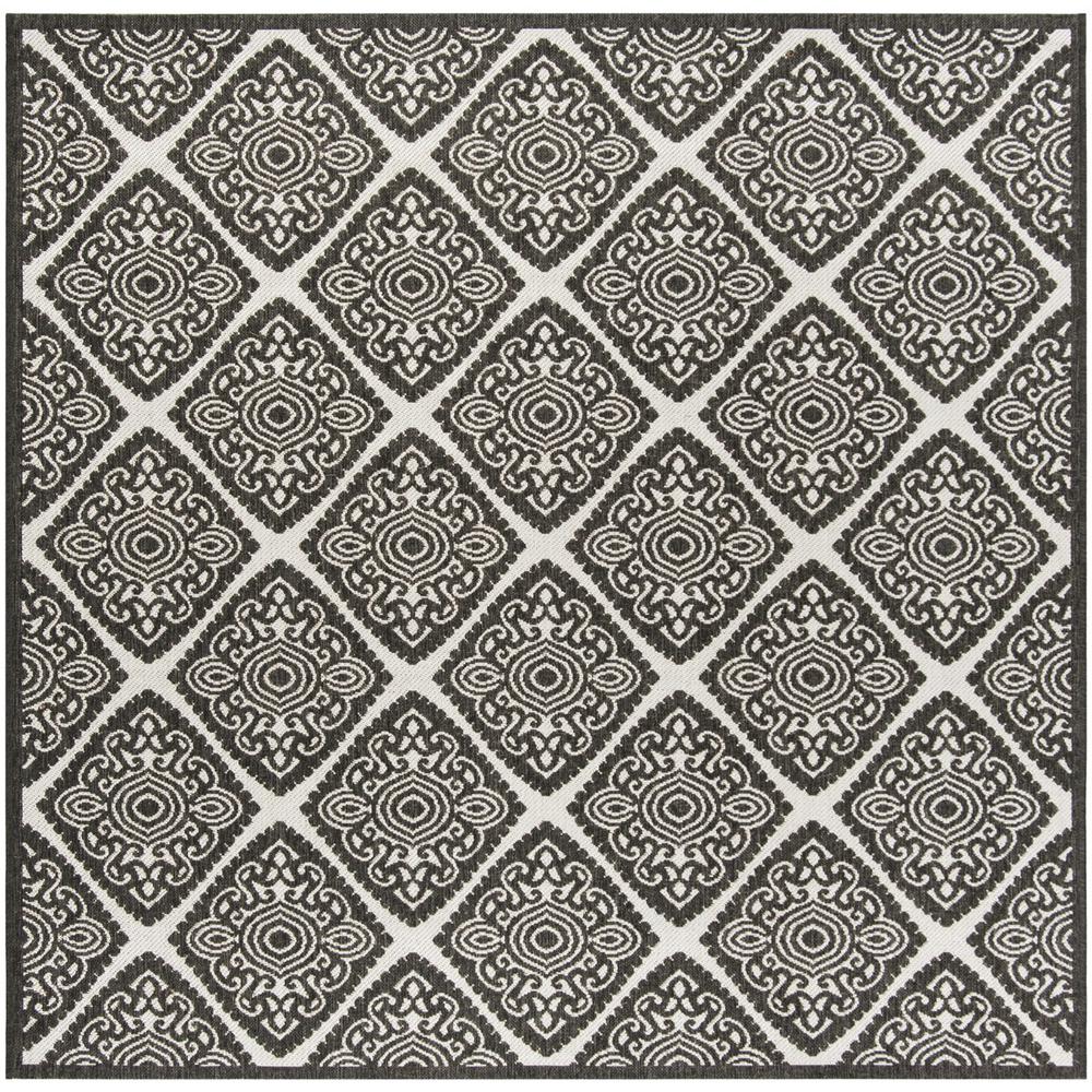 LINDEN 100, LIGHT GREY / CHARCOAL, 6'-7" X 6'-7" Square, Area Rug, LND132A-6SQ. Picture 1