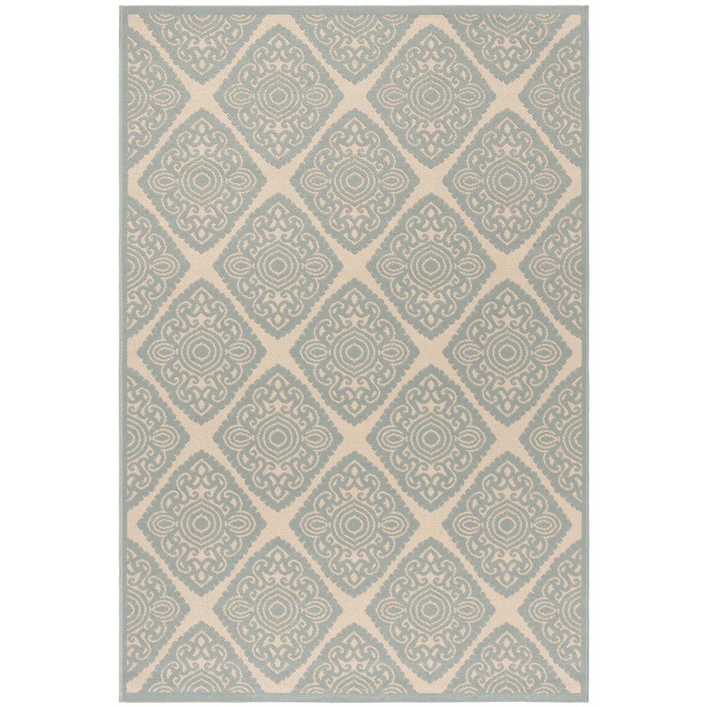 LINDEN 100, CREAM / AQUA, 5'-1" X 7'-6", Area Rug, LND132L-5. Picture 1