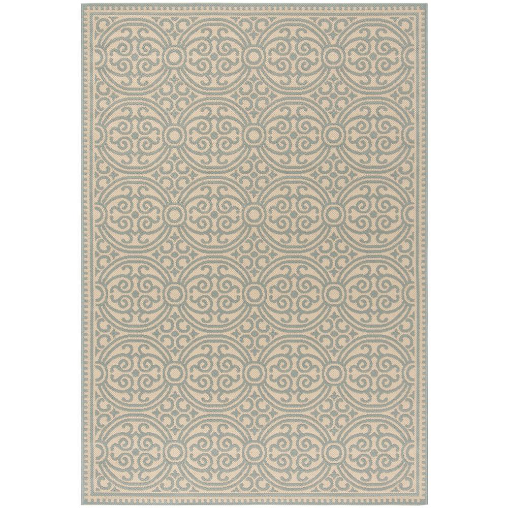 LINDEN 100, AQUA / CREAM, 5'-1" X 7'-6", Area Rug, LND134K-5. Picture 1