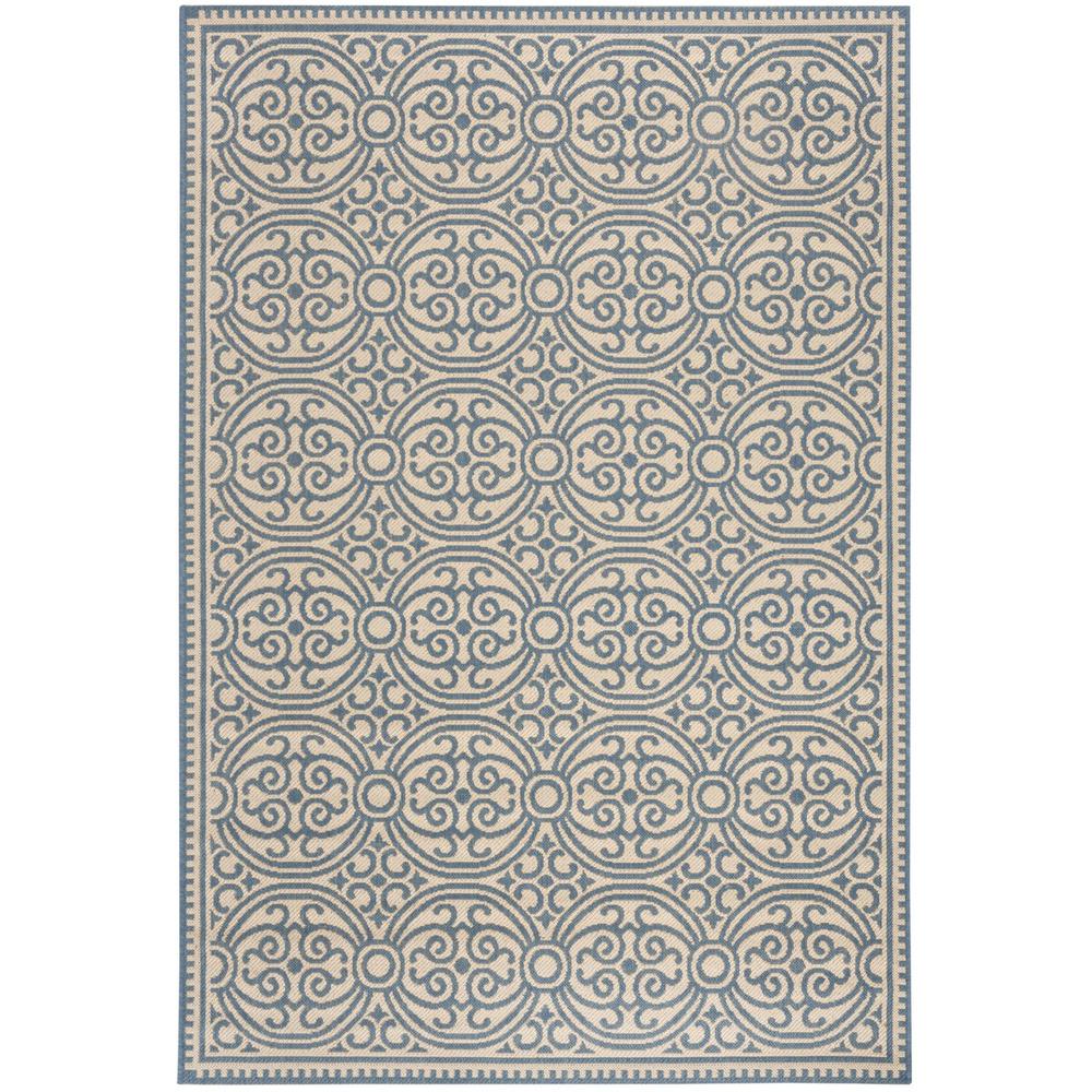 LINDEN 100, BLUE / CREME, 5'-1" X 7'-6", Area Rug, LND134M-5. Picture 1