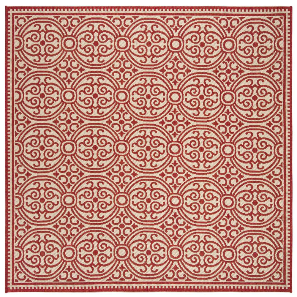 LINDEN 100, RED / CREME, 6'-7" X 6'-7" Square, Area Rug, LND134Q-6SQ. Picture 1