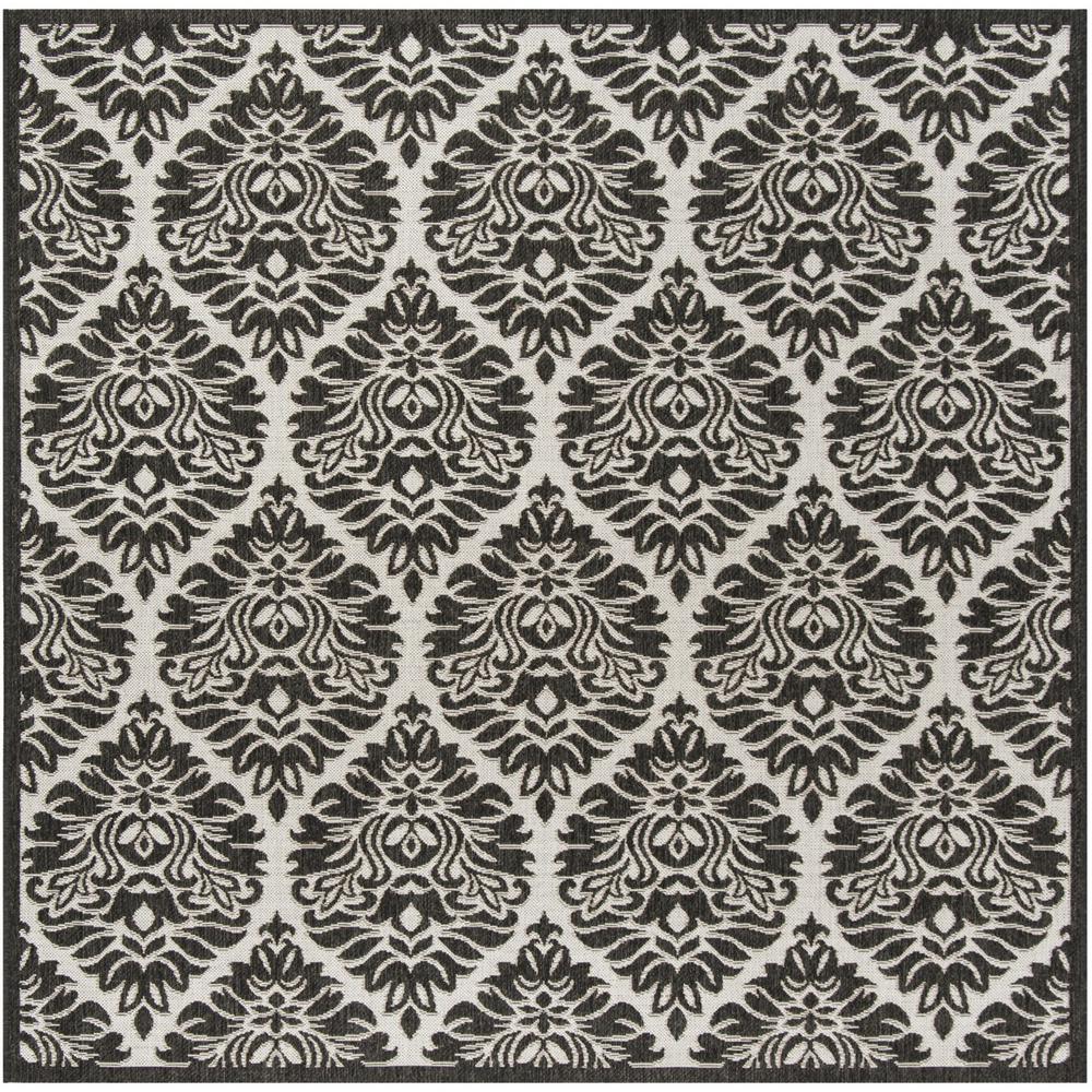 LINDEN 100, LIGHT GREY / CHARCOAL, 6'-7" X 6'-7" Square, Area Rug, LND135A-6SQ. Picture 1