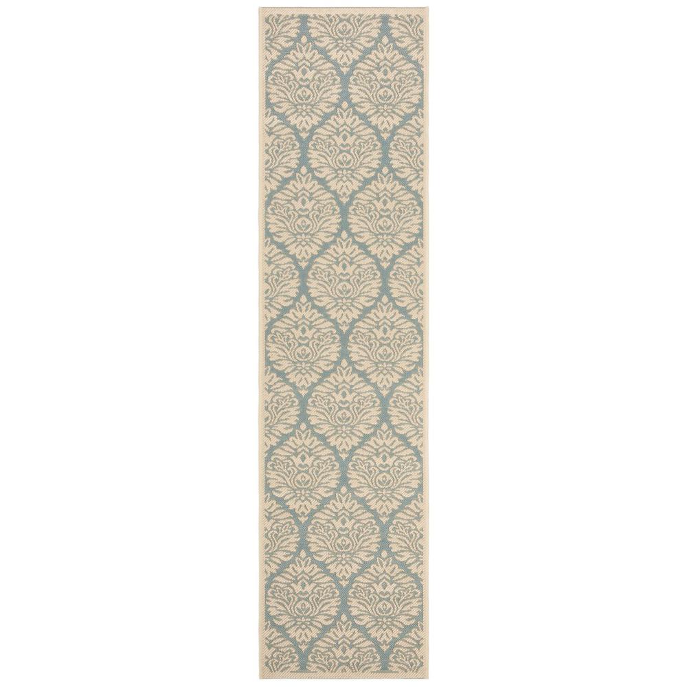 LINDEN 100, AQUA / CREAM, 2' X 8', Area Rug, LND135K-28. Picture 1