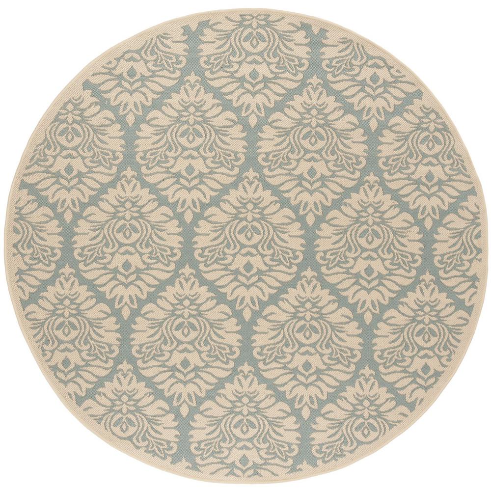 LINDEN 100, AQUA / CREAM, 6'-7" X 6'-7" Round, Area Rug, LND135K-6R. Picture 1