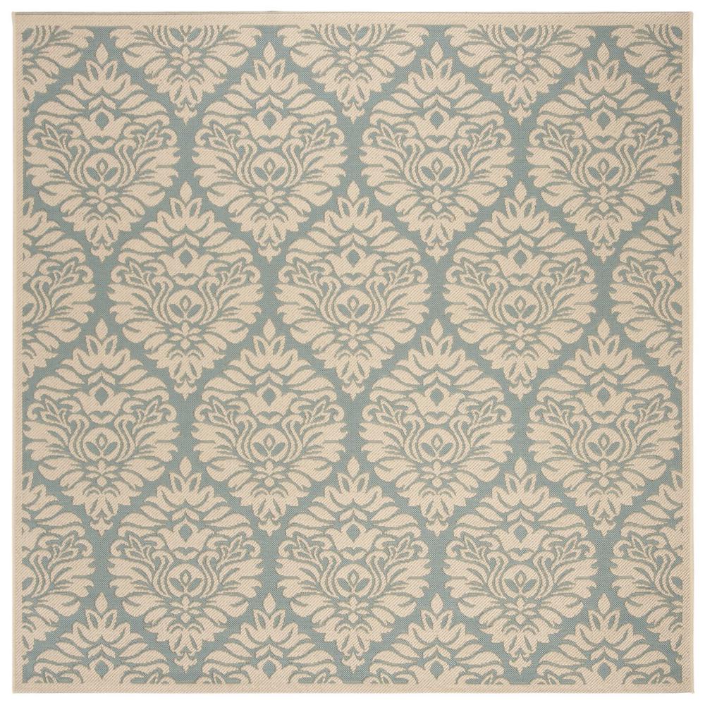 LINDEN 100, AQUA / CREAM, 6'-7" X 6'-7" Square, Area Rug, LND135K-6SQ. Picture 1