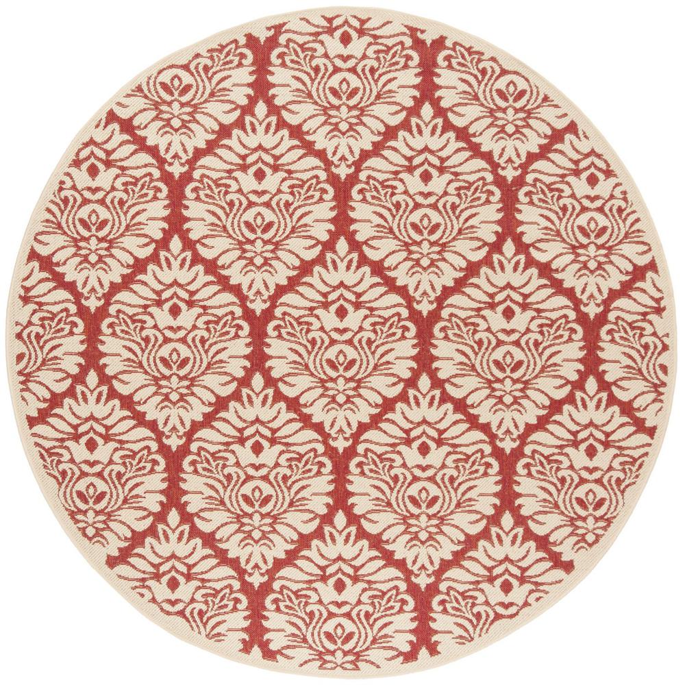 LINDEN 100, RED / CREME, 6'-7" X 6'-7" Round, Area Rug, LND135Q-6R. Picture 1
