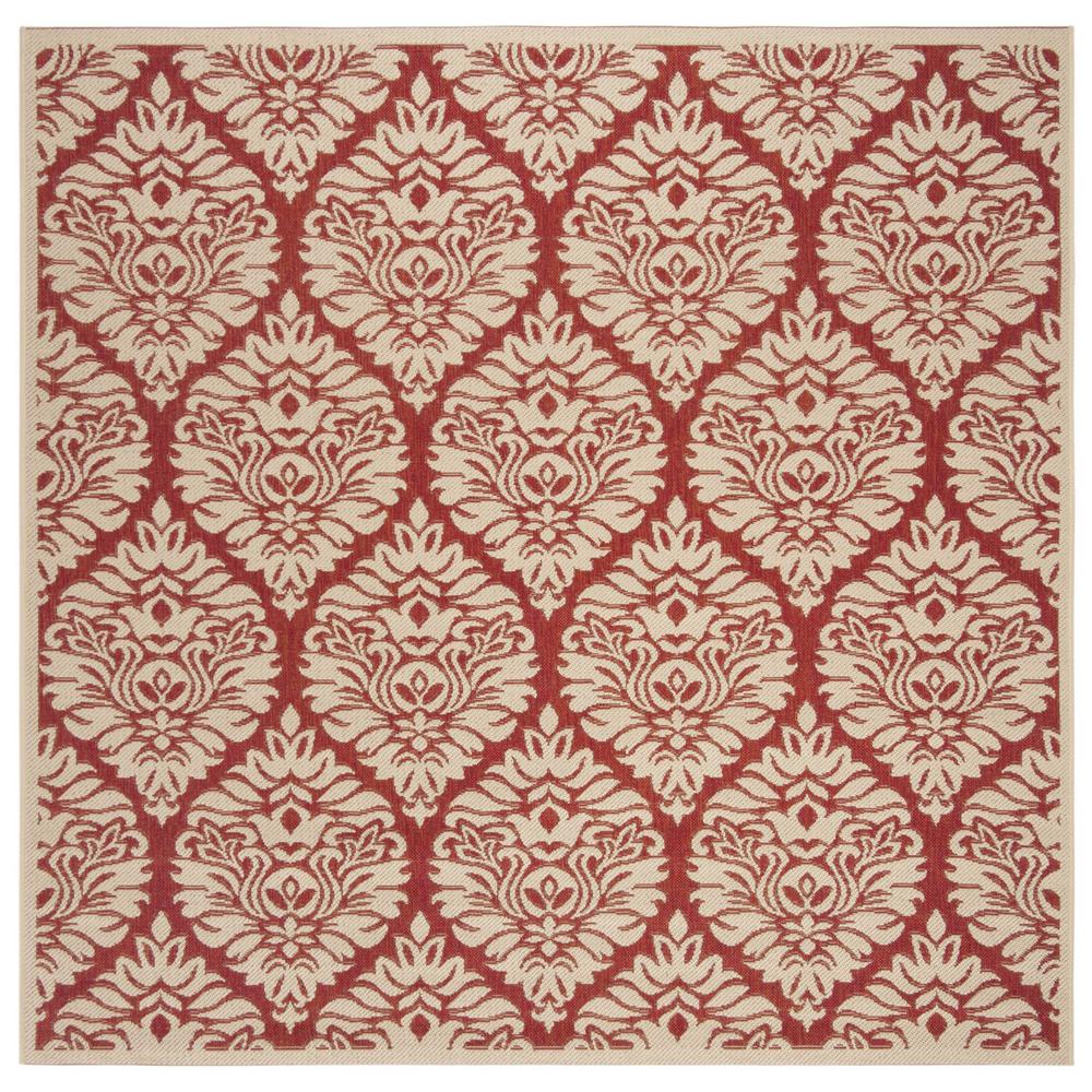 LINDEN 100, RED / CREME, 6'-7" X 6'-7" Square, Area Rug, LND135Q-6SQ. Picture 1