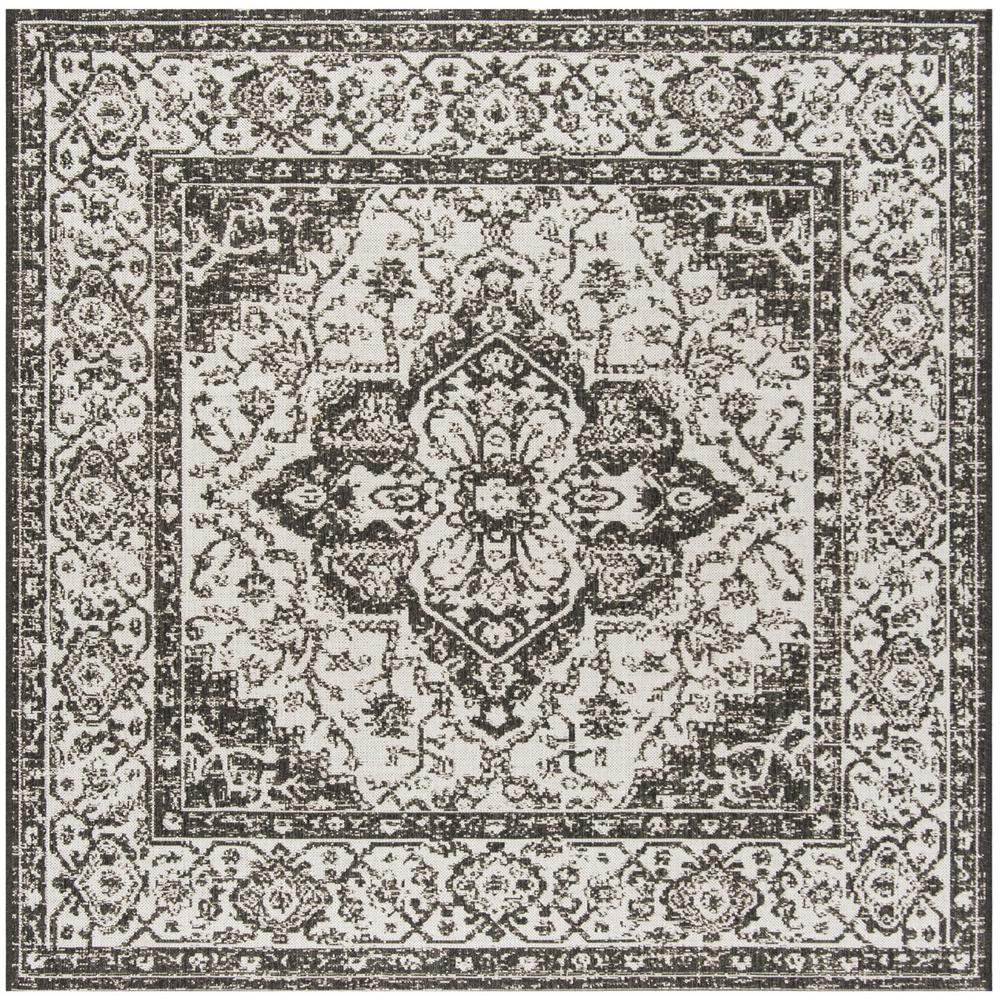 LINDEN 100, LIGHT GREY / CHARCOAL, 6'-7" X 6'-7" Square, Area Rug, LND137A-6SQ. Picture 1