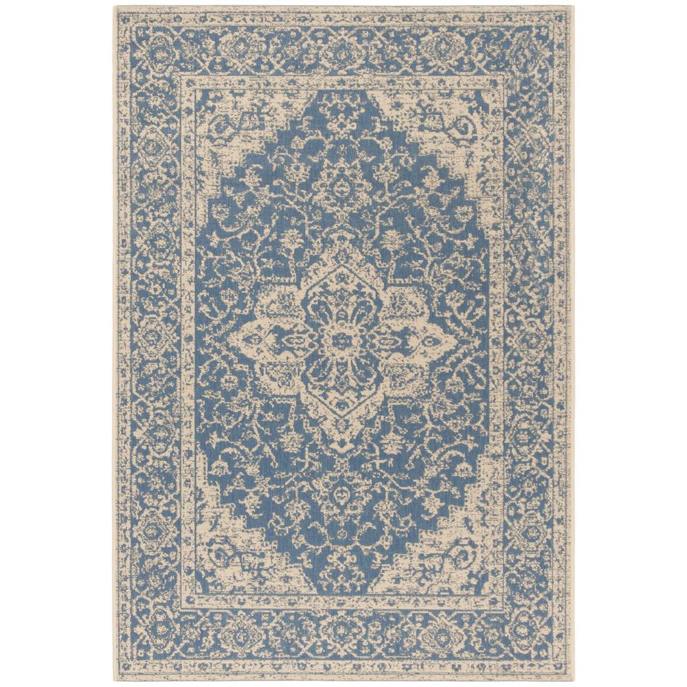 LINDEN 100, BLUE / CREME, 5'-1" X 7'-6", Area Rug, LND137M-5. Picture 1