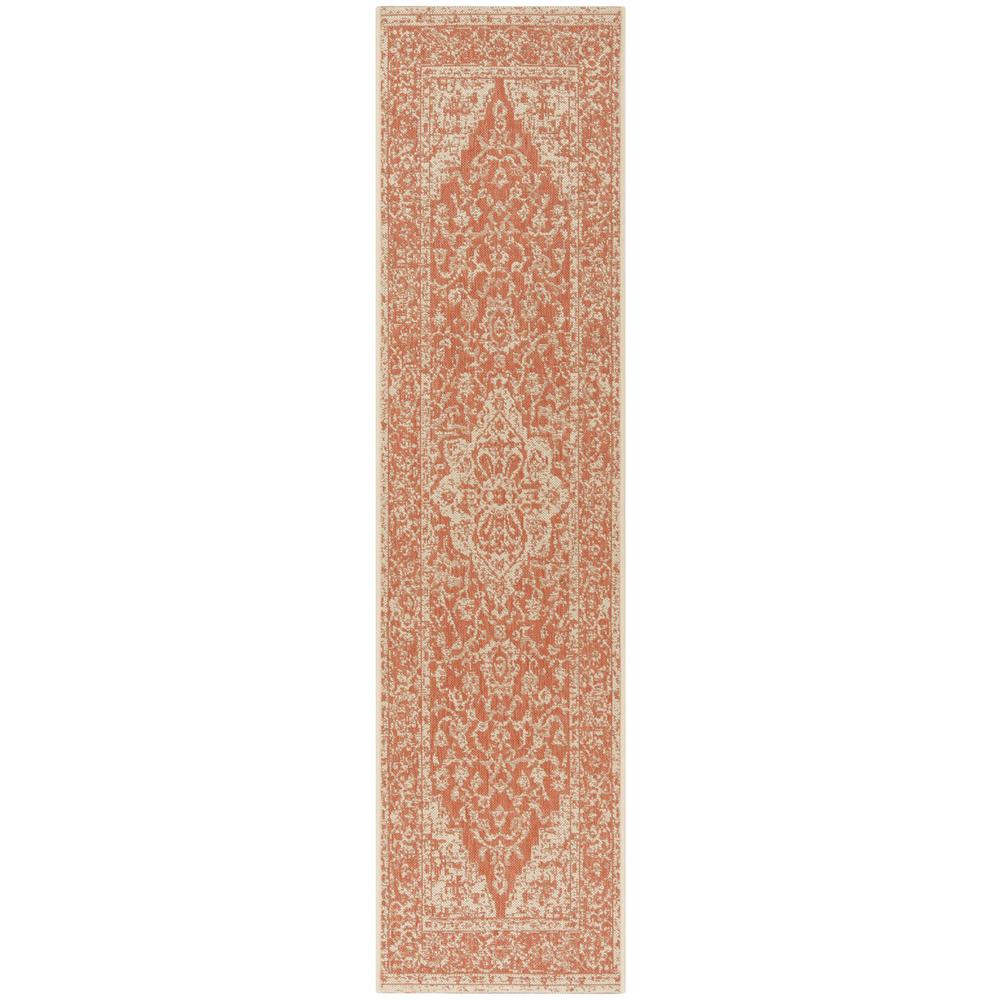 LINDEN 100, RUST / CREME, 2' X 8', Area Rug, LND137P-28. Picture 1