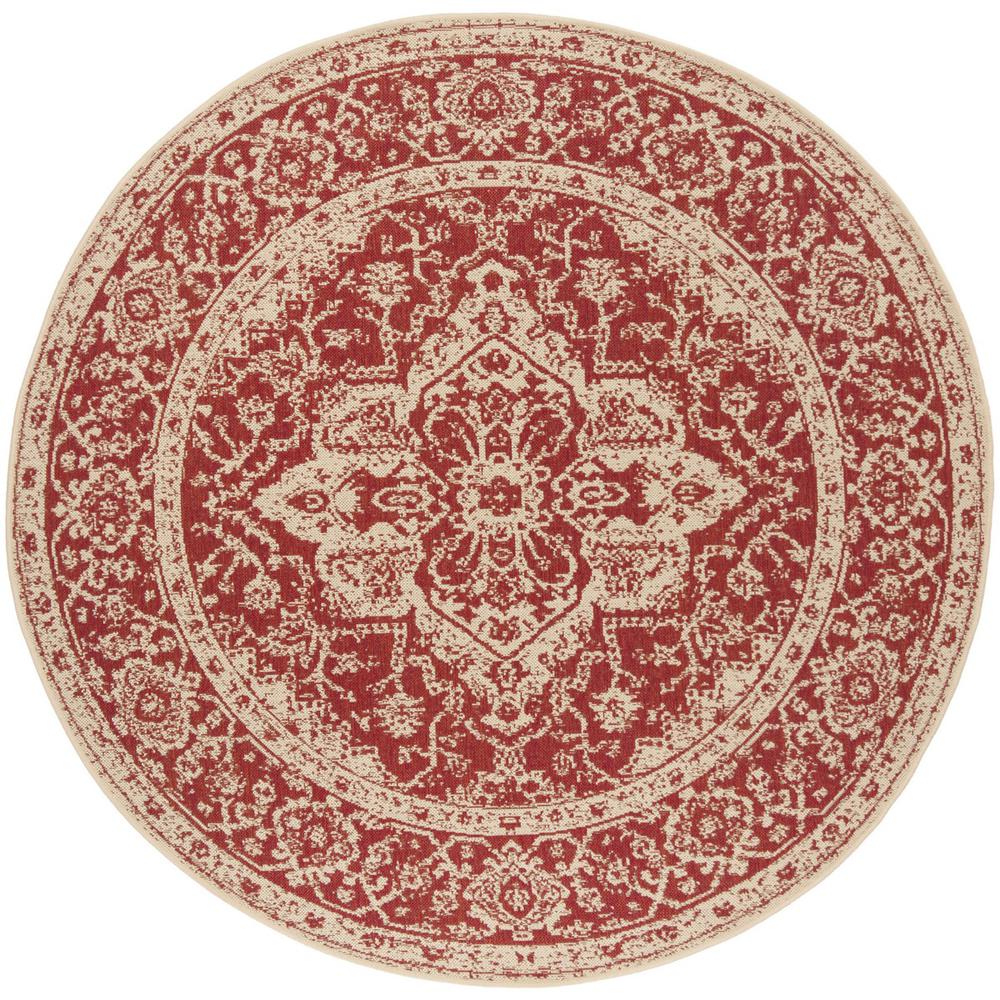 LINDEN 100, RED / CREME, 6'-7" X 6'-7" Round, Area Rug, LND137Q-6R. Picture 1