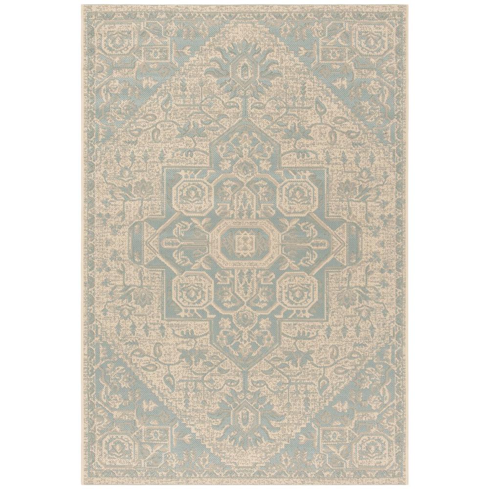LINDEN 100, AQUA / CREAM, 5'-1" X 7'-6", Area Rug, LND138K-5. Picture 1
