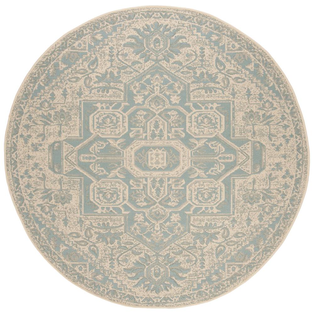 LINDEN 100, AQUA / CREAM, 6'-7" X 6'-7" Round, Area Rug, LND138K-6R. Picture 1