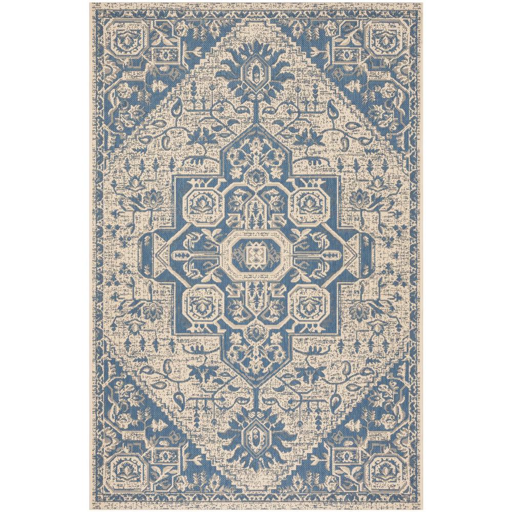 LINDEN 100, BLUE / CREME, 5'-1" X 7'-6", Area Rug, LND138M-5. Picture 1