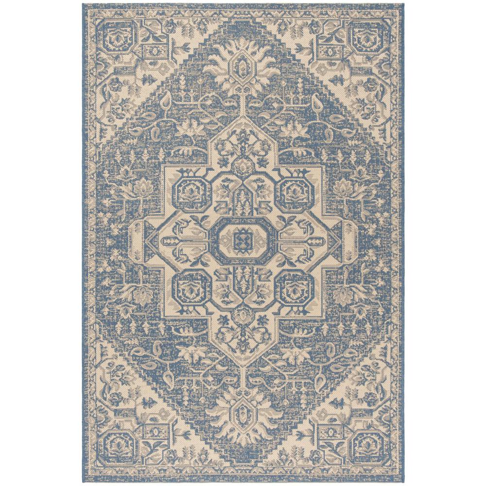 LINDEN 100, CREAM / BLUE, 5'-1" X 7'-6", Area Rug, LND138N-5. Picture 1
