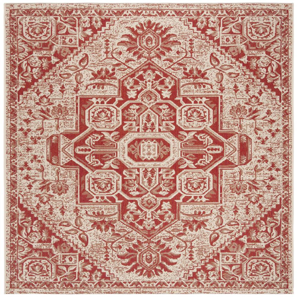 LINDEN 100, RED / CREME, 6'-7" X 6'-7" Square, Area Rug, LND138Q-6SQ. Picture 1