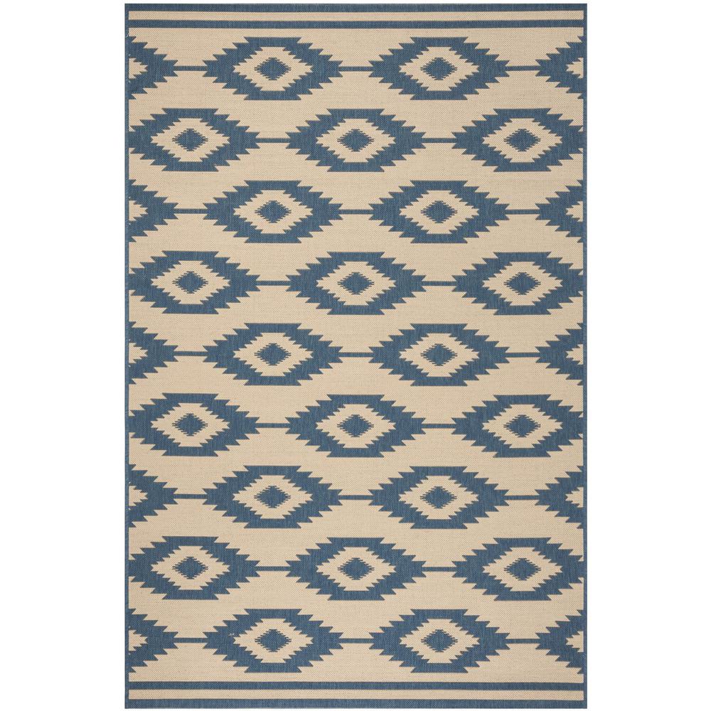 LINDEN 100, BLUE / CREME, 5'-1" X 7'-6", Area Rug, LND171M-5. Picture 1