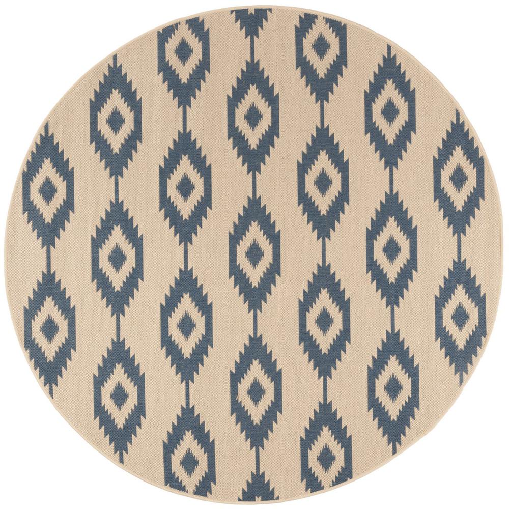LINDEN 100, BLUE / CREME, 6'-7" X 6'-7" Round, Area Rug, LND171M-6R. Picture 1
