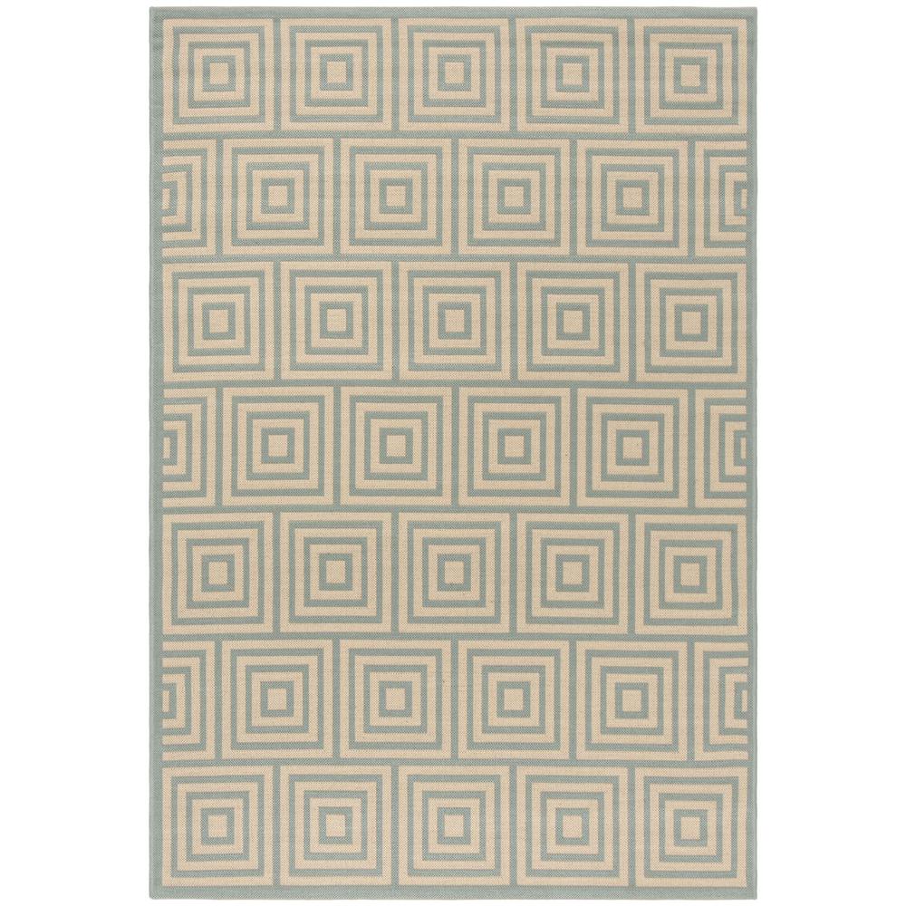 LINDEN 100, CREAM / AQUA, 5'-1" X 7'-6", Area Rug, LND173L-5. Picture 1
