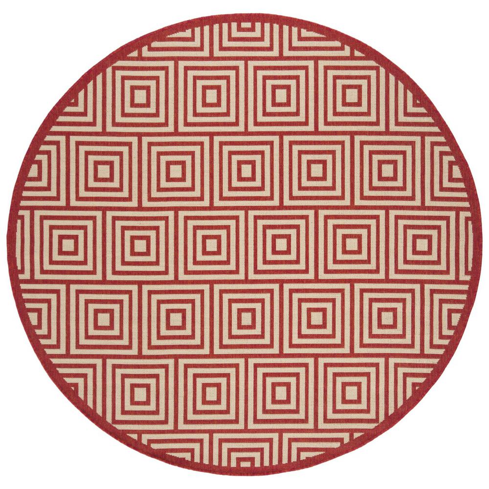 LINDEN 100, RED / CREME, 6'-7" X 6'-7" Round, Area Rug, LND173Q-6R. Picture 1