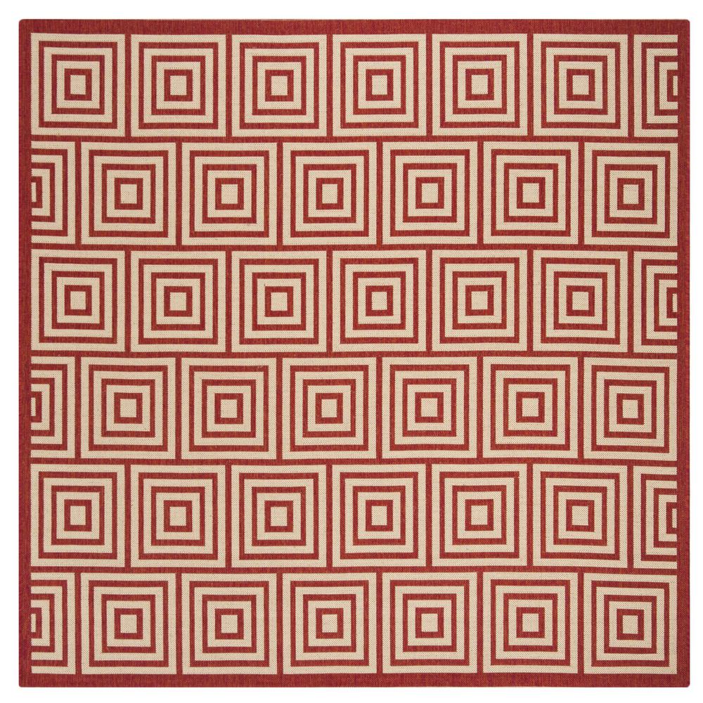 LINDEN 100, RED / CREME, 6'-7" X 6'-7" Square, Area Rug, LND173Q-6SQ. Picture 1