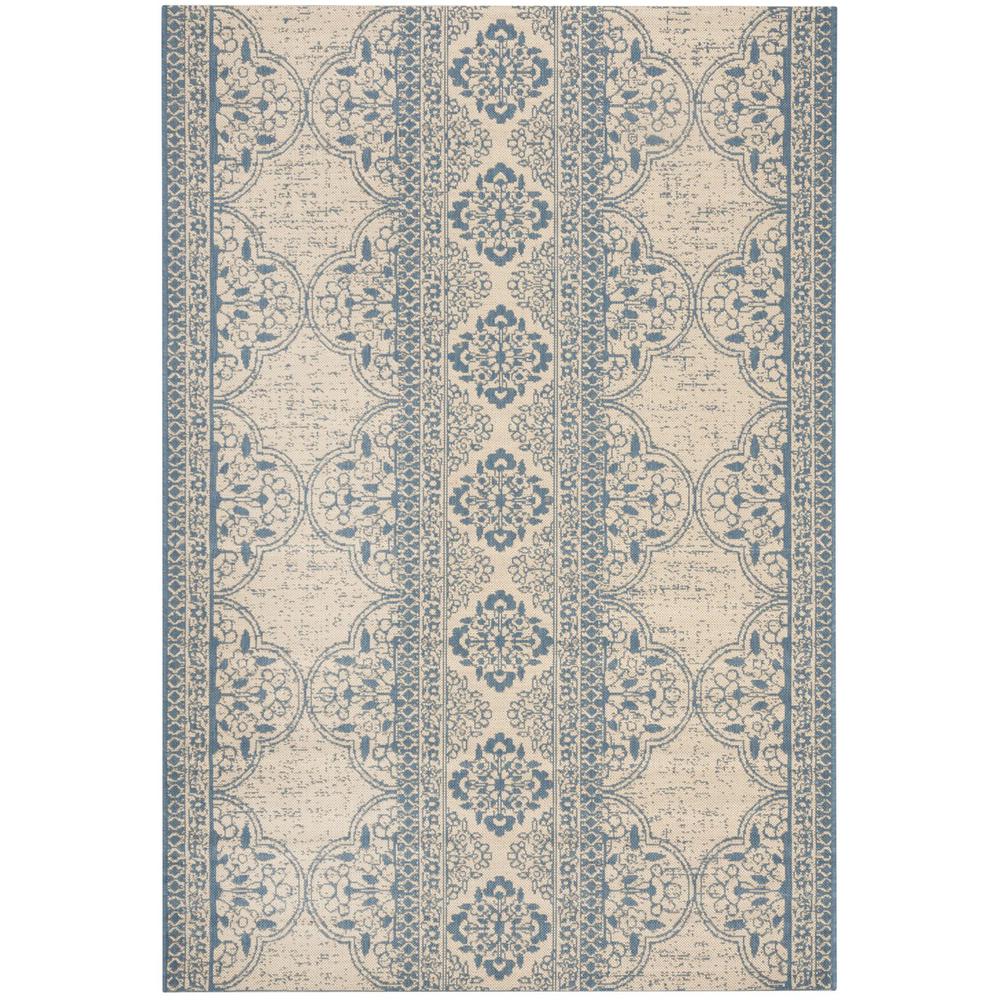 LINDEN 100, BLUE / CREME, 5'-1" X 7'-6", Area Rug, LND174M-5. Picture 1