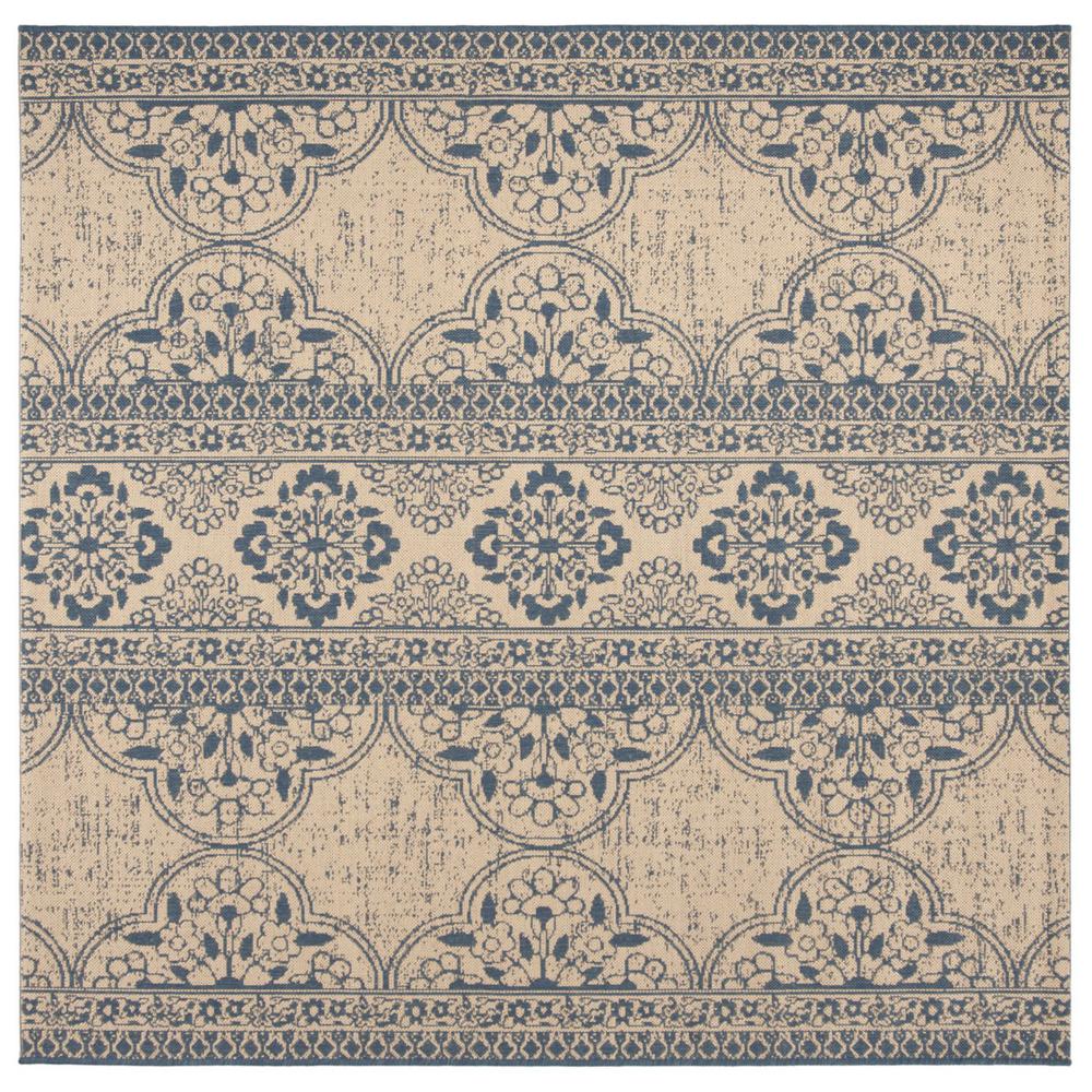 LINDEN 100, BLUE / CREME, 6'-7" X 6'-7" Square, Area Rug, LND174M-6SQ. Picture 1