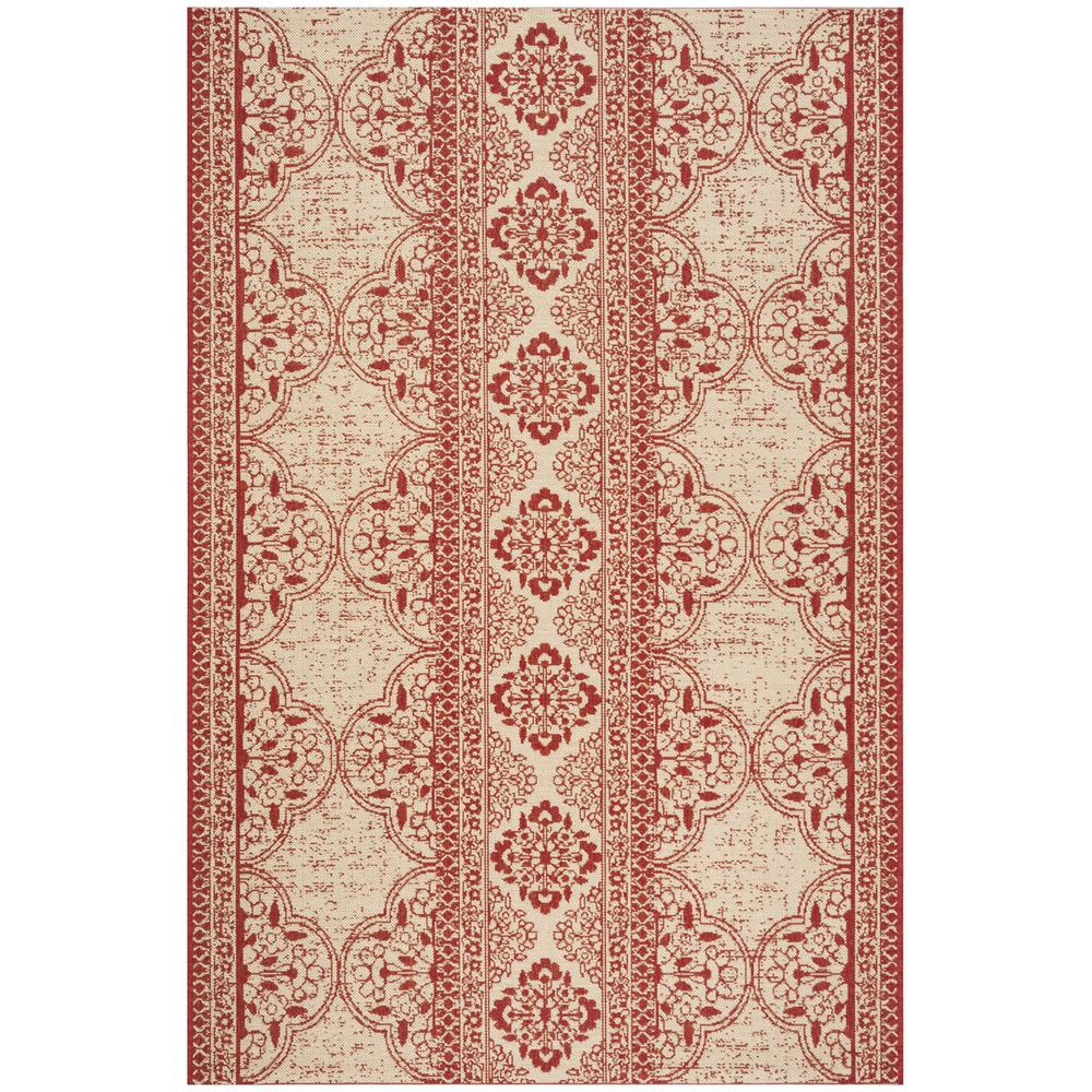 LINDEN 100, RED / CREME, 5'-1" X 7'-6", Area Rug, LND174Q-5. Picture 1