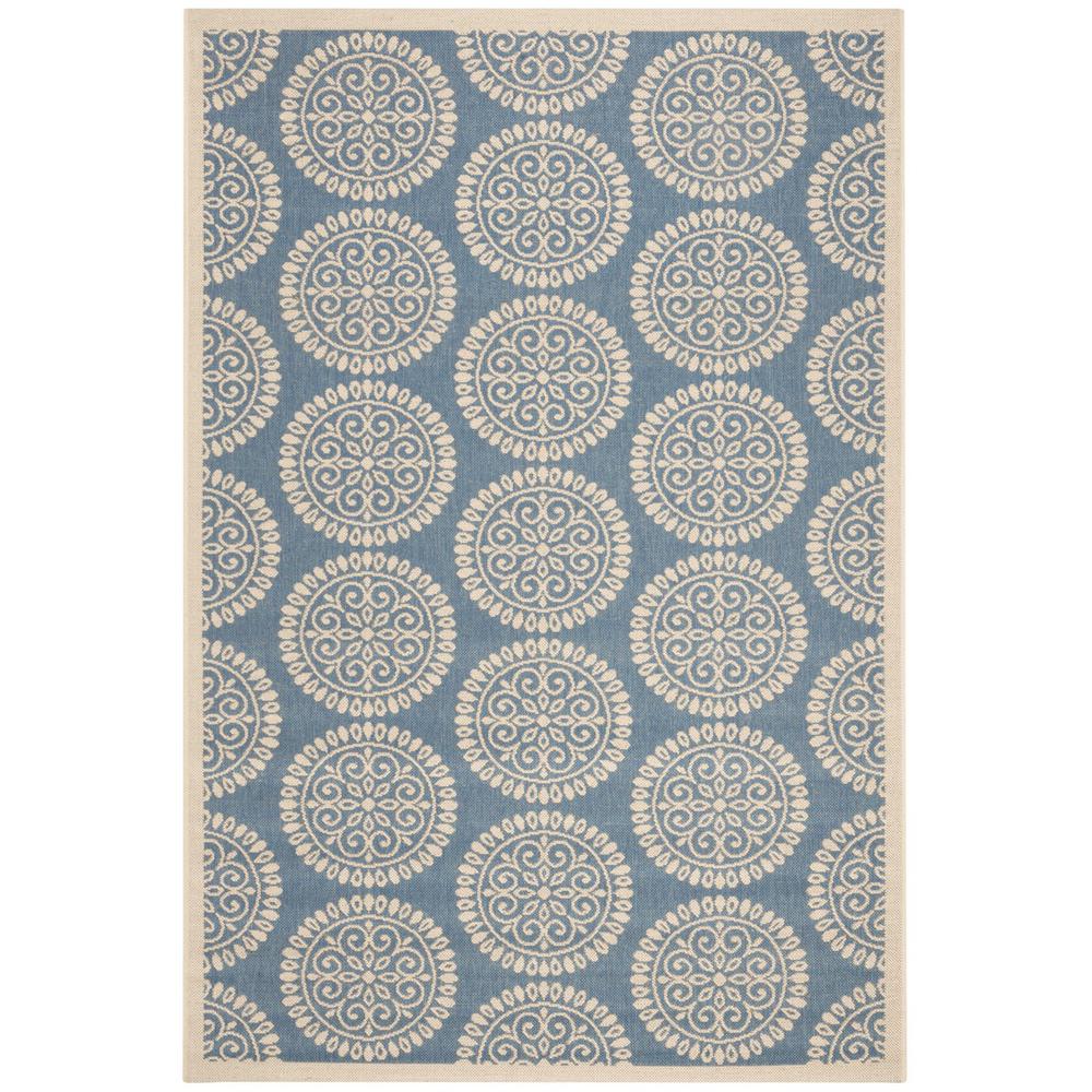 LINDEN 100, BLUE / CREME, 5'-1" X 7'-6", Area Rug, LND176M-5. Picture 1