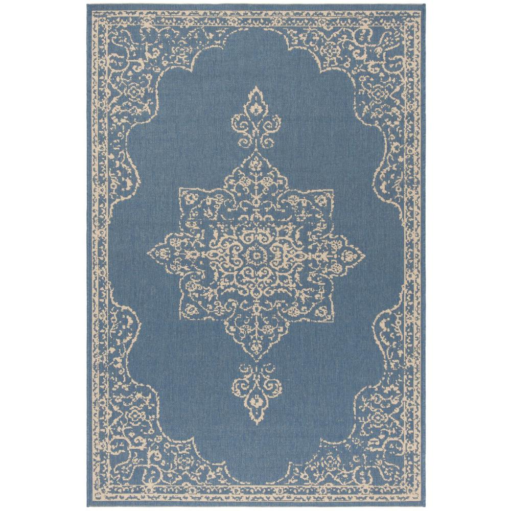 LINDEN 100, CREAM / BLUE, 5'-1" X 7'-6", Area Rug, LND180N-5. Picture 1