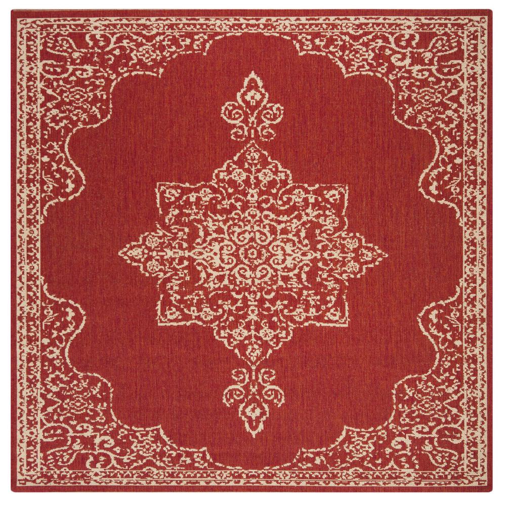 LINDEN 100, RED / CREME, 6'-7" X 6'-7" Square, Area Rug, LND180Q-6SQ. Picture 1