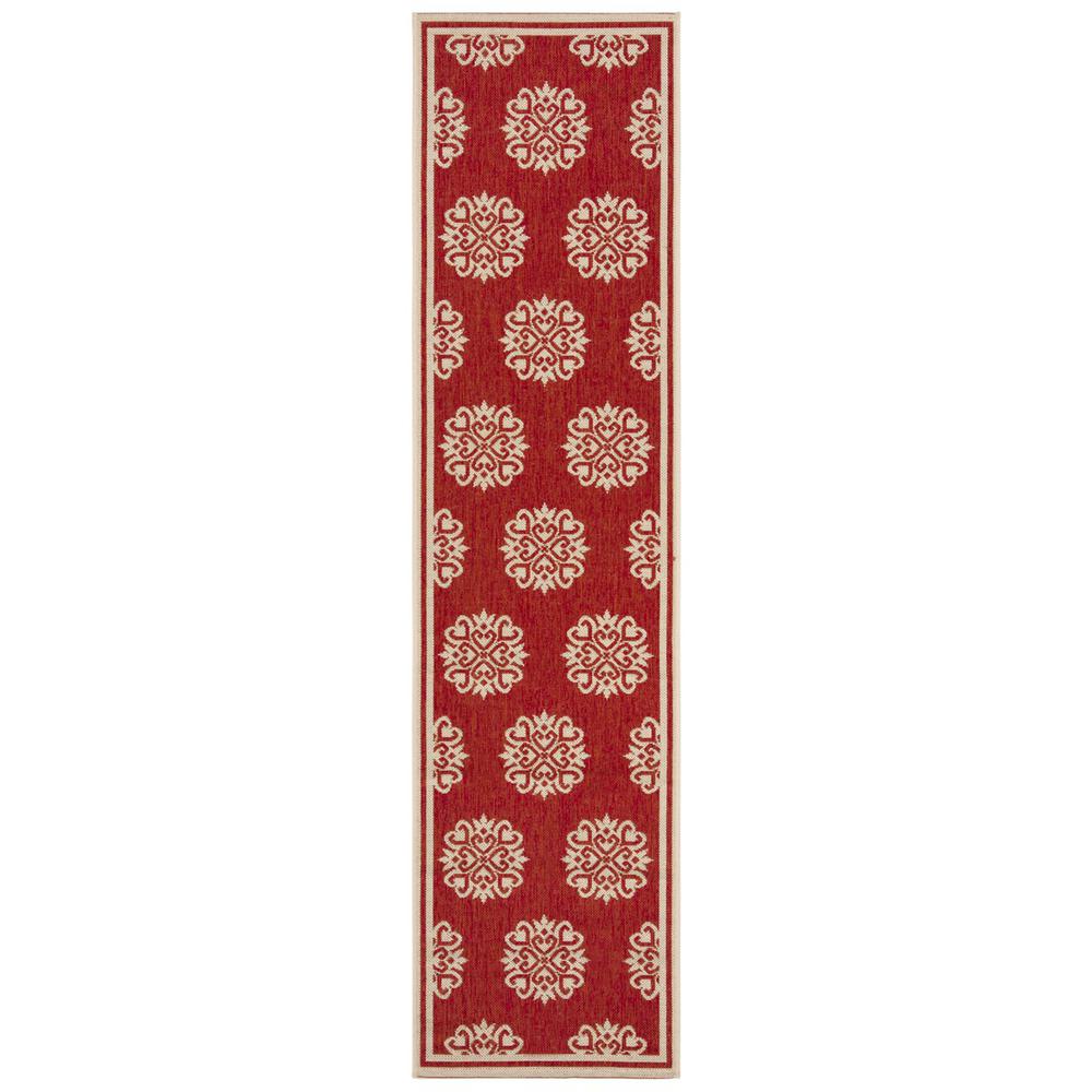LINDEN 100, RED / CREME, 2' X 8', Area Rug, LND181Q-28. Picture 1
