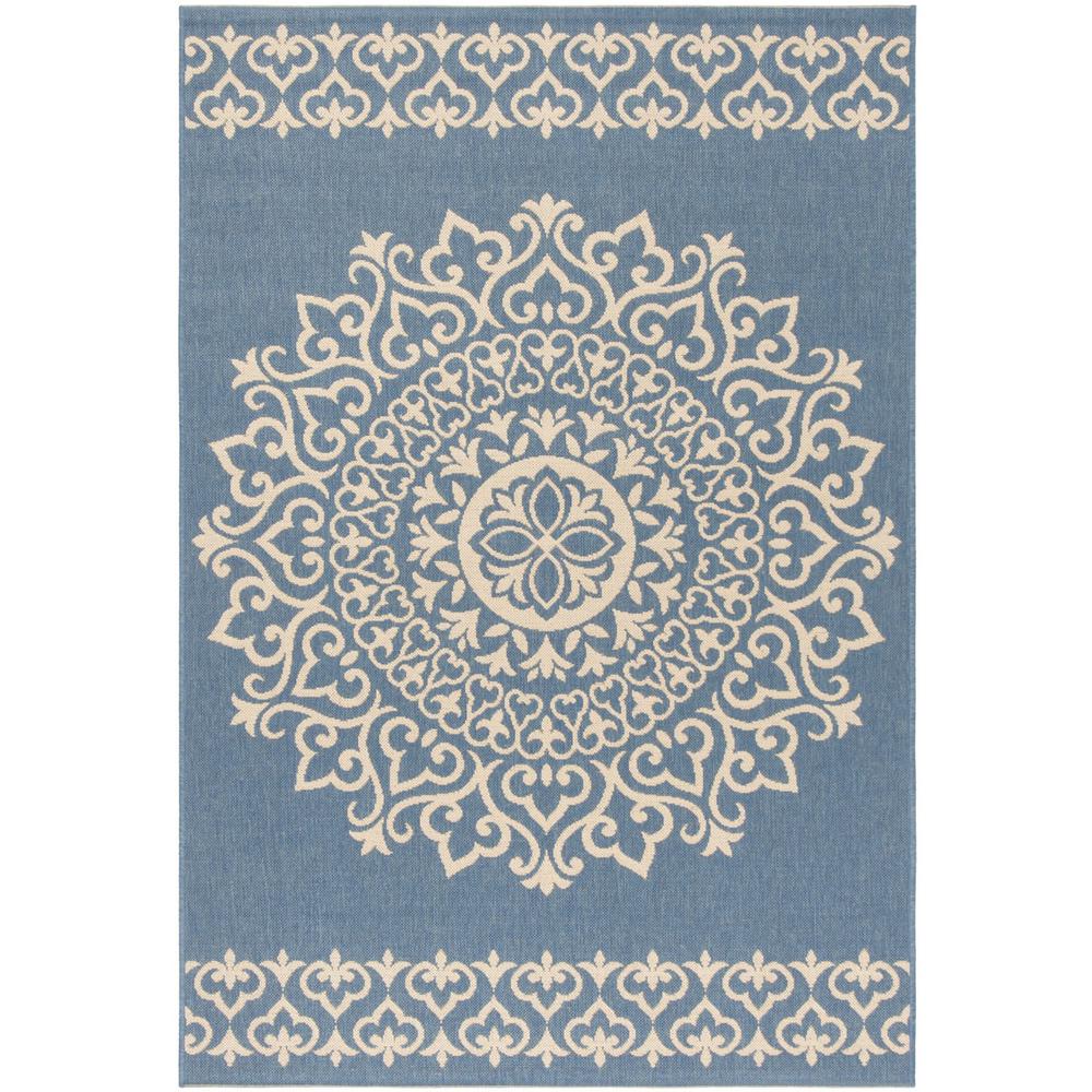 LINDEN 100, CREAM / BLUE, 5'-1" X 7'-6", Area Rug, LND183N-5. Picture 1