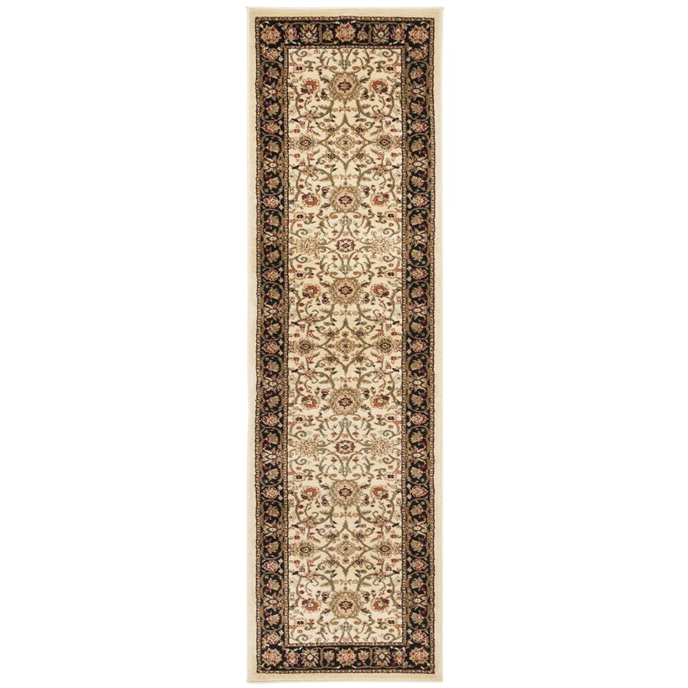 LYNDHURST, IVORY / BLACK, 2'-3" X 18', Area Rug. Picture 1