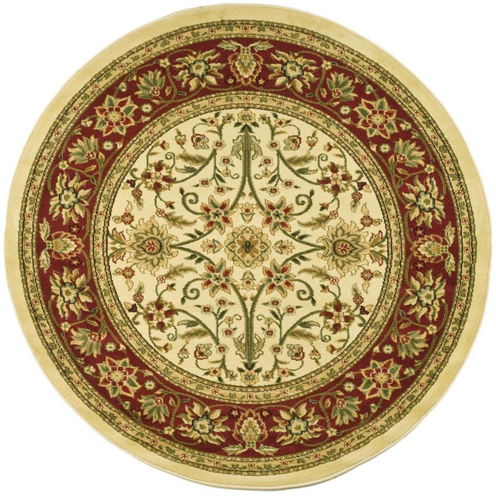 LYNDHURST, IVORY / RED, 5'-3" X 5'-3" Round, Area Rug, LNH212K-5R. Picture 1