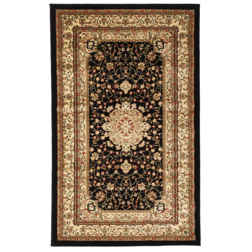 LYNDHURST, BLACK / IVORY, 3'-3" X 5'-3", Area Rug, LNH213A-3. Picture 1