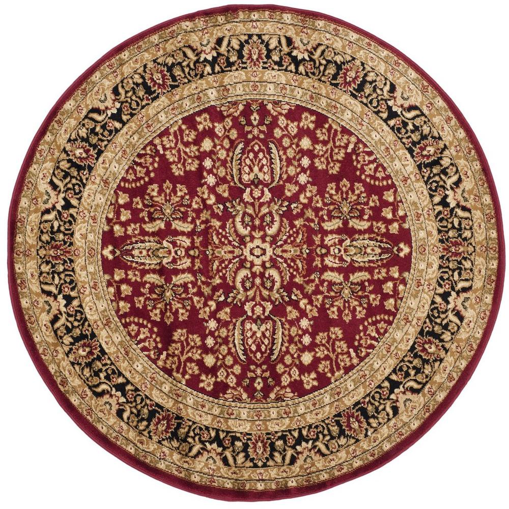 LYNDHURST, RED / BLACK, 10' X 10' Round, Area Rug. Picture 1