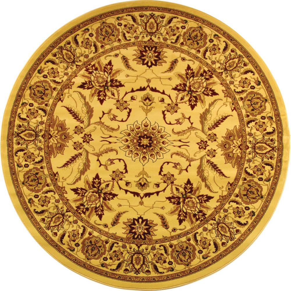 LYNDHURST, IVORY / IVORY, 5'-3" X 5'-3" Round, Area Rug, LNH216A-5R. Picture 1