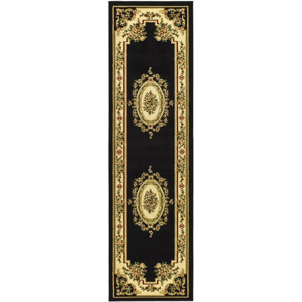 LYNDHURST, BLACK / IVORY, 2'-3" X 8', Area Rug, LNH218A-28. Picture 1