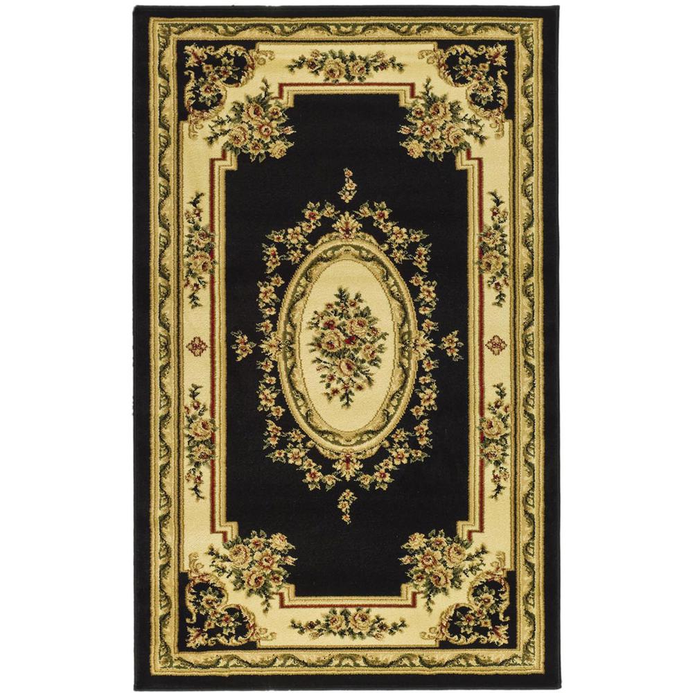 LYNDHURST, BLACK / IVORY, 3'-3" X 5'-3", Area Rug, LNH218A-3. Picture 1