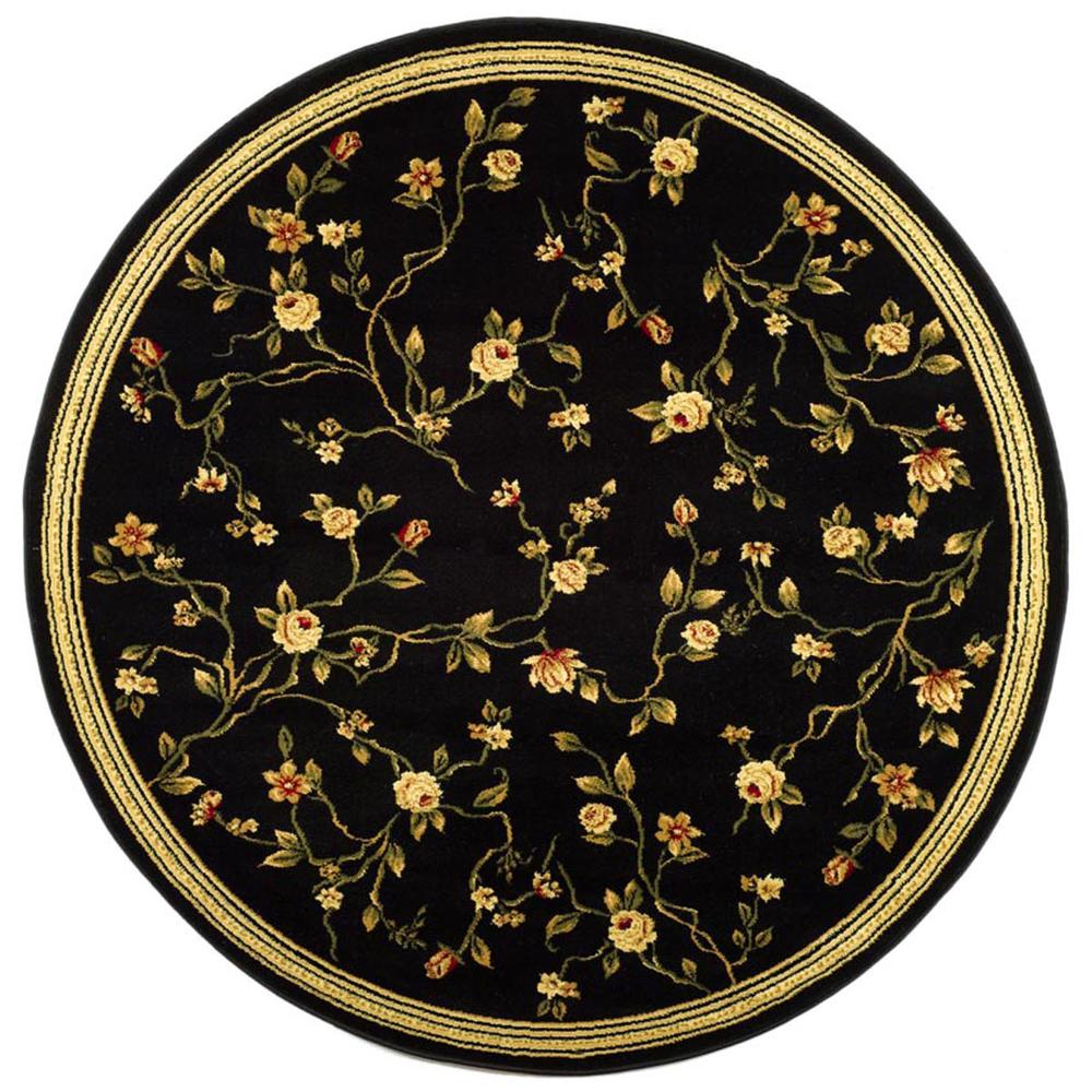 LYNDHURST, BLACK, 5'-3" X 5'-3" Round, Area Rug. Picture 1
