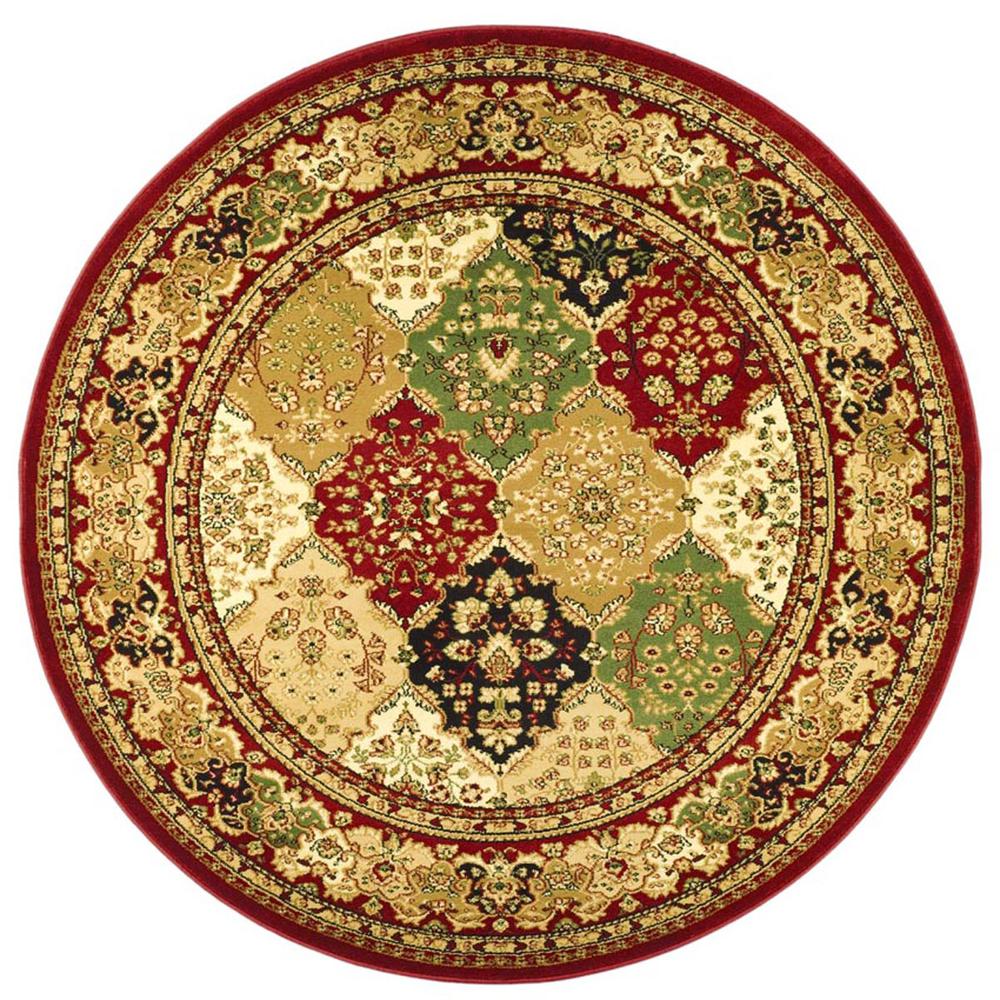 LYNDHURST, MULTI / RED, 5'-3" X 5'-3" Round, Area Rug. Picture 1