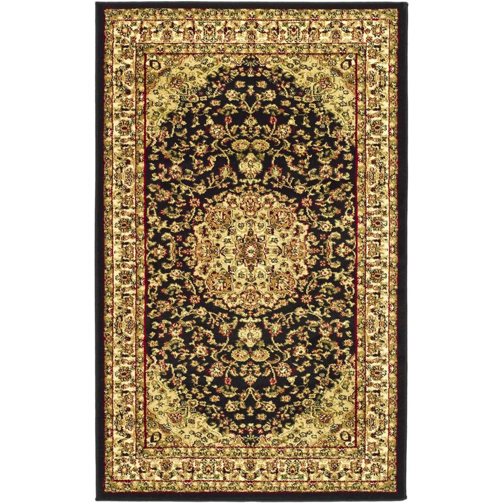 LYNDHURST, BLACK / IVORY, 3'-3" X 5'-3", Area Rug, LNH222A-3. Picture 1