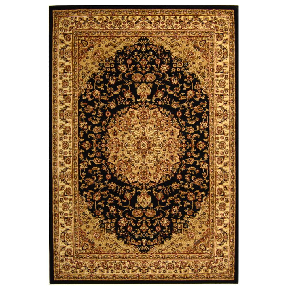 LYNDHURST, BLACK / IVORY, 5'-3" X 7'-6", Area Rug, LNH222A-5. Picture 1