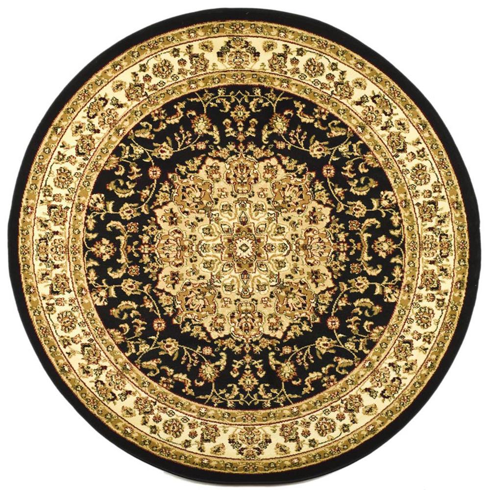 LYNDHURST, BLACK / IVORY, 5'-3" X 5'-3" Round, Area Rug, LNH222A-5R. Picture 1