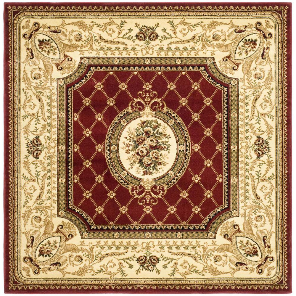 LYNDHURST, RED / IVORY, 6' X 6' Square, Area Rug, LNH223B-6SQ. Picture 1