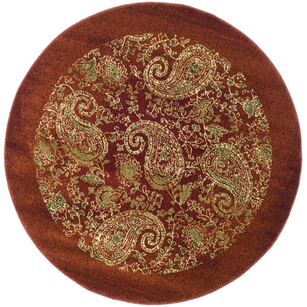 LYNDHURST, RED / MULTI, 5'-3" X 5'-3" Round, Area Rug, LNH224B-5R. Picture 1