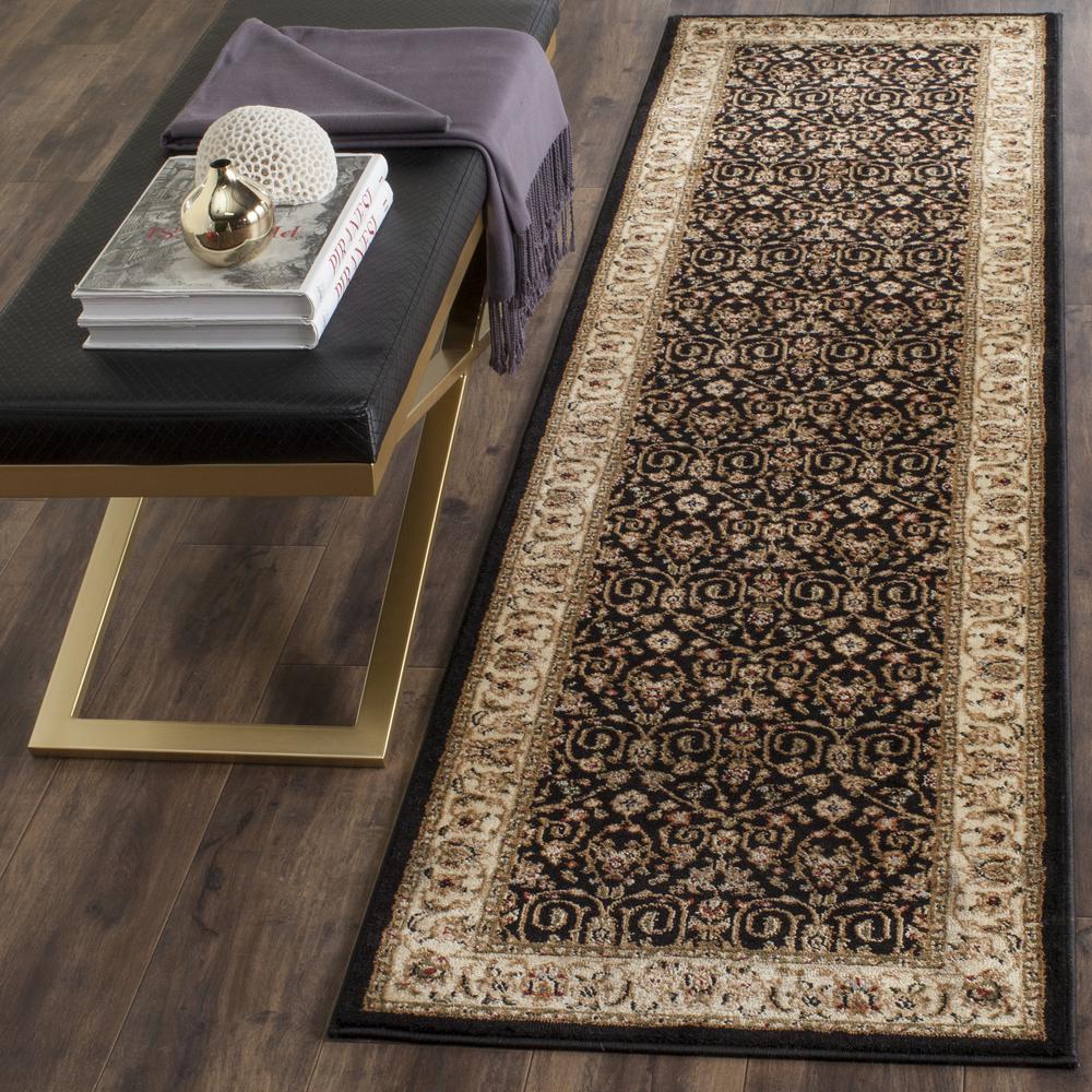 LYNDHURST, BLACK / IVORY, 2'-3" X 12', Area Rug, LNH316B-212. Picture 1
